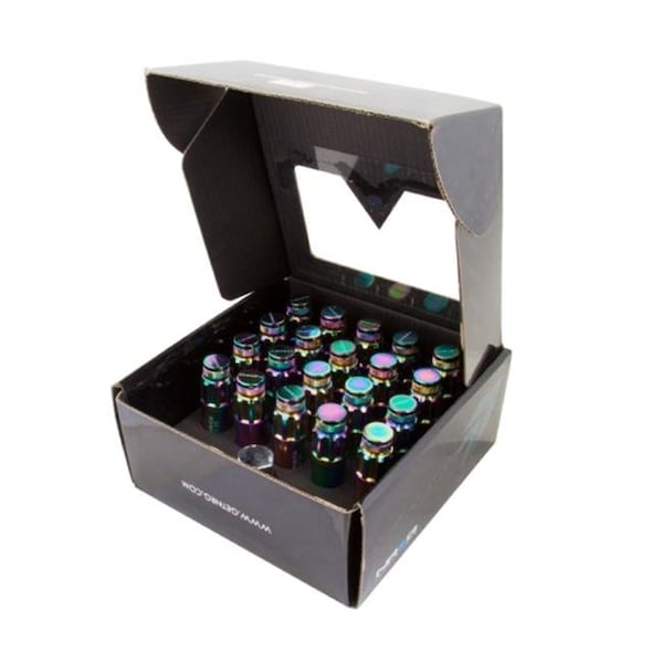 Nrg Innovations LN-LS700MC-21 700 Series M12 x 1.5 in. Steel Lug Nut with Dust Cap Cover; 21 Piece - Neochrome LN-LS700MC-21 - main